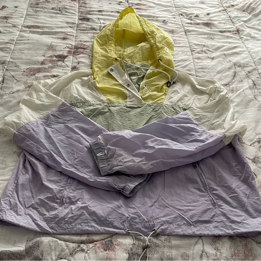 ASTR The Label Sawyer Windbreaker pastel colorblock hooded, size L cottagecore - Picture 14 of 16